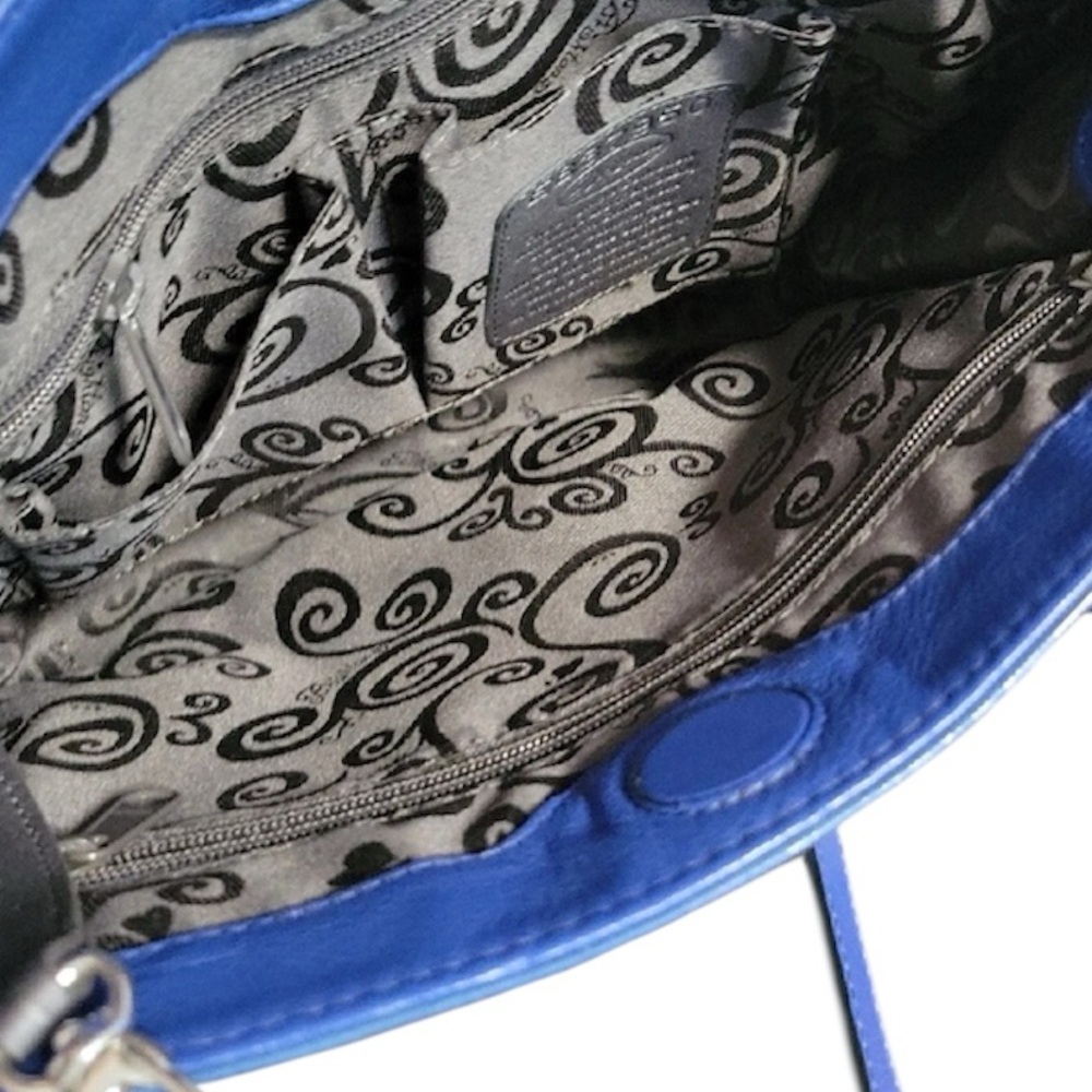 BRIGHTON Renault Python and Blue Patent Leather Handbag Authentic Like New - Picture 3 of 5